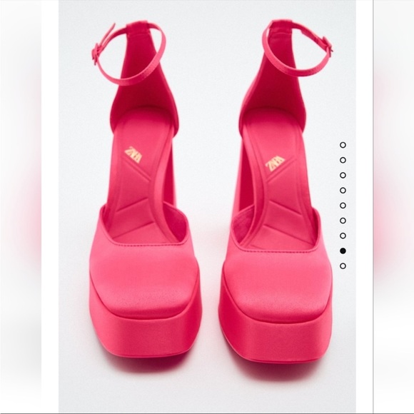 Zara Platform Ankle Strap Heels in Pink NWT - Picture 2 of 5